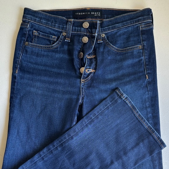 Veronica Beard High Rise Dark Blue Jeans - Picture 2 of 9